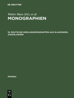 cover image of Deutsche Siedlungsmundarten aus Slawonien, Jugoslawien